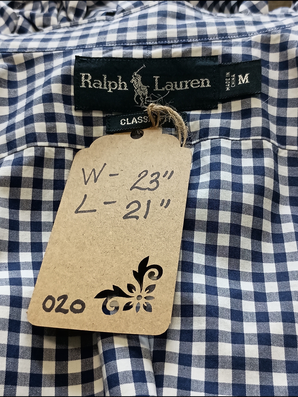 Upcycled Women's Ralph Lauren Ruffled Collar Shirt - Picture 8 of 8
